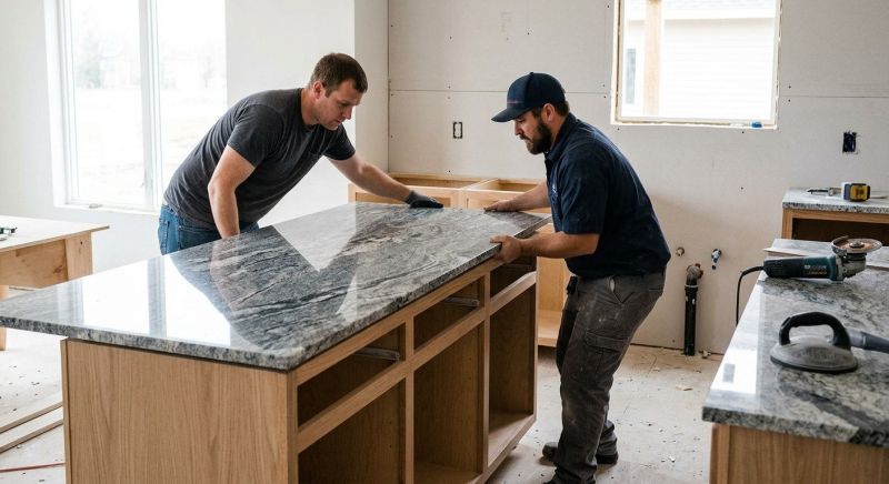 Granite Slab Installation in Lake County, IL