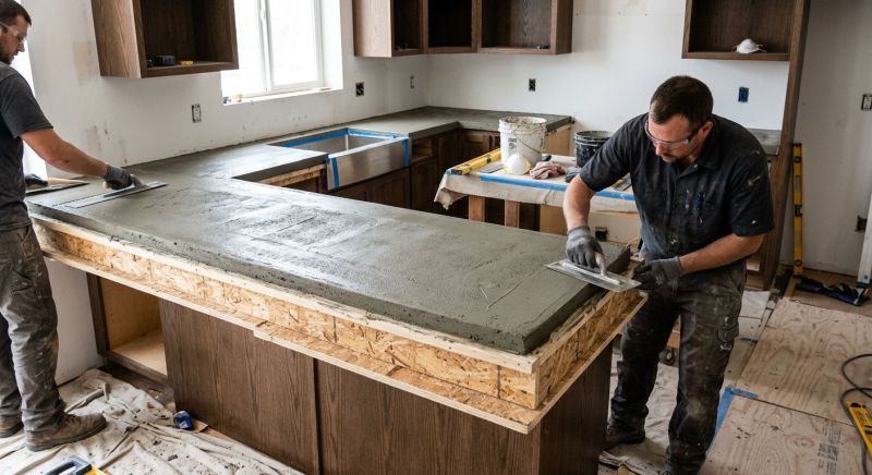 Cement Countertop Pouring in Napa, CA