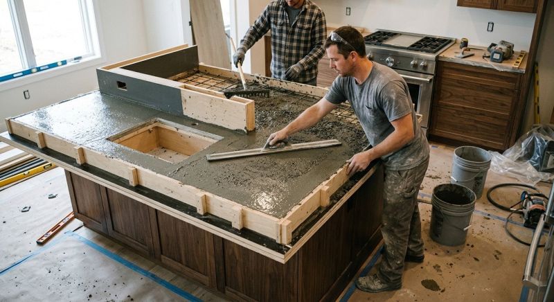 Cement Countertop Pouring in Marin County, CA