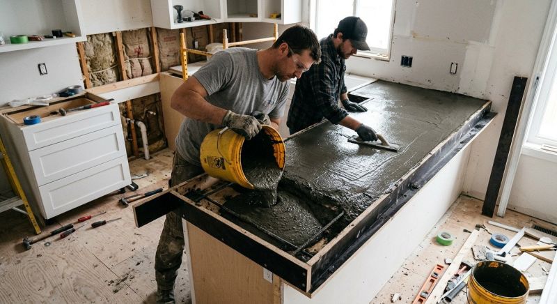 Cement Countertop Pouring in Sonoma County, CA
