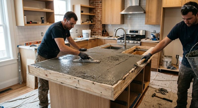 Concrete Countertop Pouring in Sonoma County, CA