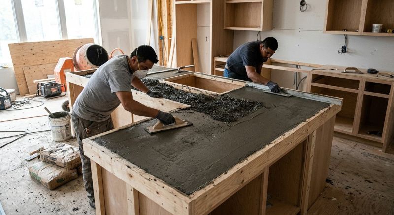 Poured Countertop Installation in Napa, CA